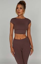 Anika Top - Chocolate Tops XS Babyboo Fashion Premium Exclusive Design